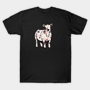 Watercolor Floral Cow Silhouette  - NOT FOR RESALE WITHOUT PERMISSION T-Shirt